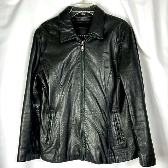 Extasy Italian soft leather pant coat EUC - Picture 1 of 12